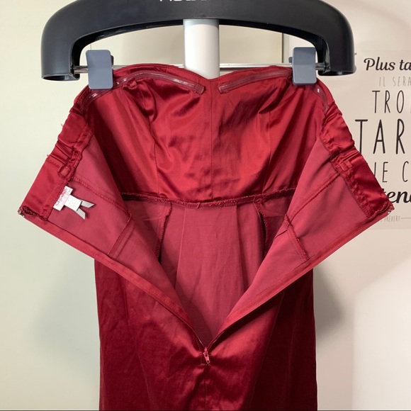 Red Strapless Mini Dress - Picture 5 of 8